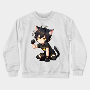 Cute Cat Boy Crewneck Sweatshirt